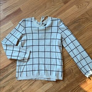 XS Madewell Sweater w/bell sleeves grey/black